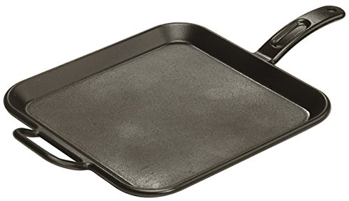 Product Cover Lodge Pro-Logic 12 Inch Square Cast Iron Griddle. Pre-Seasoned Grill Pan with Dual Handles