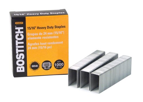 Product Cover Bostitch Heavy Duty Staples, 165-215 Sheets, 15/16 Inch (24mm) Leg, 1,000 Per Box (SB3515/16HC-1M)