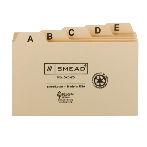 Product Cover Smead Card Guide, Plain 1/5-Cut Tab (A-Z), 5