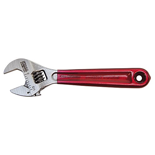 Product Cover Klein Tools D506-4 Adjustable Wrench-Standard Capacity, Plastic-Dipped Handles, 4-Inch