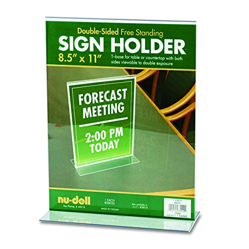 Product Cover Nu-Dell 8.5 x 11 Inches  T-Shaped Sign Holder, Clear