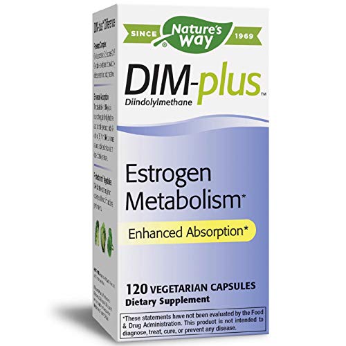 Product Cover Nature's Way Dim-Plus Supplement, Estrogen Metabolism, Diindolylmethane Vegetarian Capsules, 120-Count (Packaging May Vary)