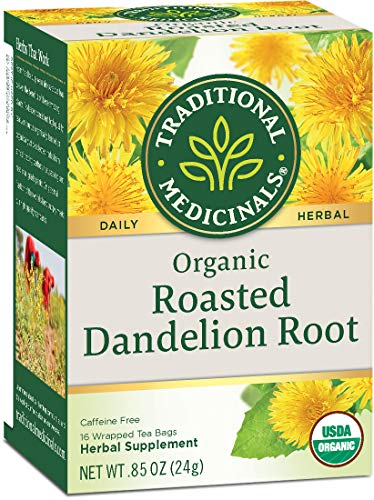 Product Cover Traditional Medicinals Organic Roasted Dandelion Root Herbal Leaf Tea, 16 Tea Bags (Pack of 6)