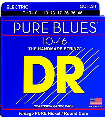 Product Cover DR Strings Pure Blues Pure Nickel Wrap Round Core 10-46