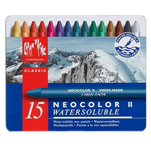 Product Cover Caran d'Ache Classic Neocolor II Water-Soluble Pastels, 15 Colors