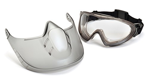 Product Cover Pyramex Safety Products Direct/Indirect-Gray Frame/Clear Anti-Fog Lens woth faceshield attachment