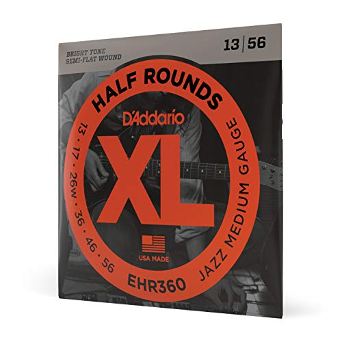 Product Cover D'Addario EHR360 Half Round Electric Guitar Strings, Jazz Medium, 13-56