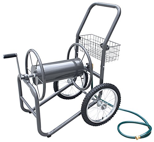 Product Cover Liberty Garden 880-2 Industrial 2-Wheel Pneumatic Tires Garden Hose Reel Cart, Holds 300-Feetof 5/8-Inch Hose - Gray