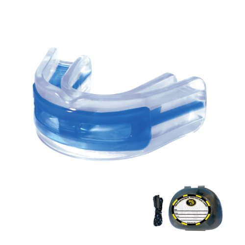 Product Cover Brain-Pad LoPro+ Double Laminated  Strap/Strapless YOUTH Mouthguard (Blue/Clear)