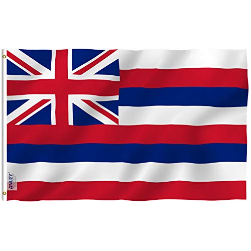 Product Cover Anley Fly Breeze 3x5 Foot Hawaii State Flag - Vivid Color and UV Fade Resistant - Canvas Header and Double Stitched - Hawaiian HI Flags Polyester with Brass Grommets 3 X 5 Ft