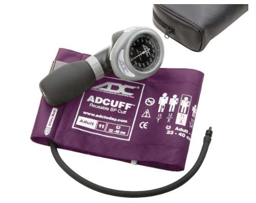 Product Cover ADC Diagnostix 703 Palm Style Aneroid Sphygmomanometer with Adcuff Nylon Blood Pressure Cuff, Adult, Purple