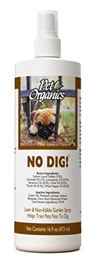 Product Cover NaturVet - Pet Organics No Dig Yard & Lawn Spray - 16 oz - Helps Train Cats & Dogs Not to Dig - All Herbal & Plant Compound Enhanced with Essential Oils