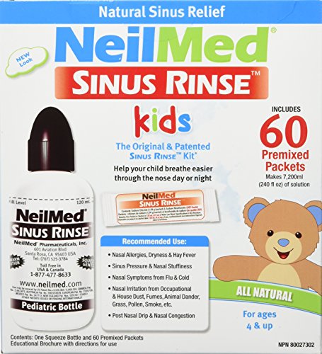 Product Cover Neilmed's Sinus Rinse, Pediatric, Complete Saline Nasal Rinse Kit 60 Premixed Packets