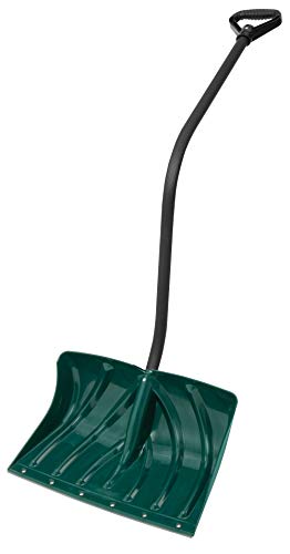 Product Cover Suncast SC3250 18-Inch Snow Shovel/Pusher Combo with Ergonomic Shaped Handle and Wear Strip, Green