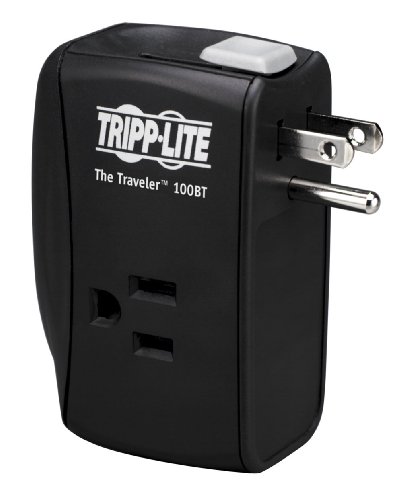 Product Cover Tripp Lite 2 Outlet Portable Surge Protector Power Strip, Direct Plug in, Tel/Ethernet Protection, $50,000 Insurance (TRAVELER100BT)