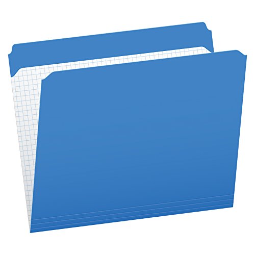 Product Cover Pendaflex Color File Folders with Interior Grid, Letter Size, Blue, Straight Cut, 100/BX (R152 BLU)