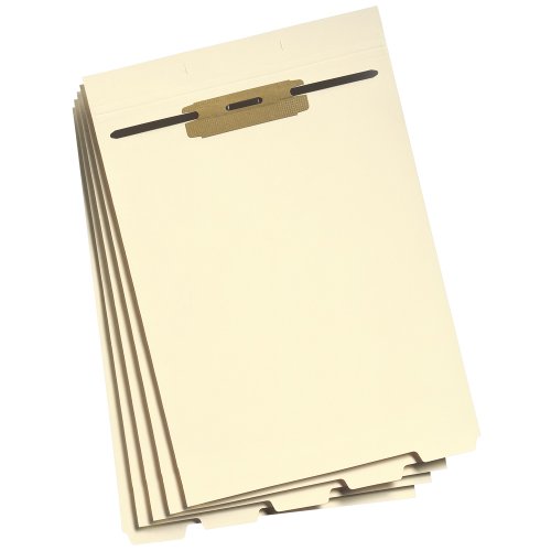 Product Cover Smead Folder Divider with Fastener, Bottom 1/5-Cut Tab, Letter Size, Manila, 50 per Pack (35600)