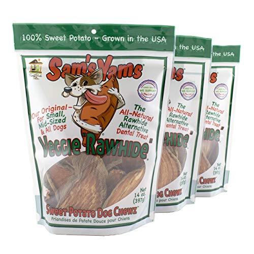 Product Cover Sam's Yams Sweet Potato Dog Chewz 14oz Bags-Veggie Rawhide,3-Pack