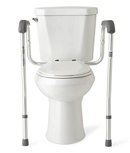 Product Cover Medline Toilet Safety Rails, Safety Frame for Toilet with Easy Installation, Height Adjustable Legs, Bathroom Safety
