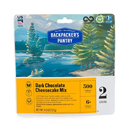 Product Cover Backpacker's Pantry Dark Chocolate Cheesecake Mix, 2 Servings Per Pouch, Freeze Dried Food, 6 Grams of Protein, Vegetarian