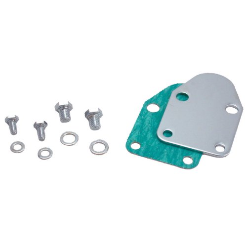 Product Cover Spectre Performance 42463 Fuel Pump Block-Off Plate with Bolts for Small Block Chevy