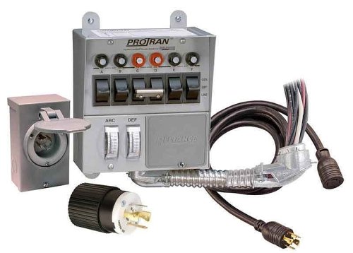 Product Cover Reliance Controls Corporation 31406CRK 30 Amp 6-circuit Pro/Tran Transfer Switch Kit for Generators (7500 Watts).