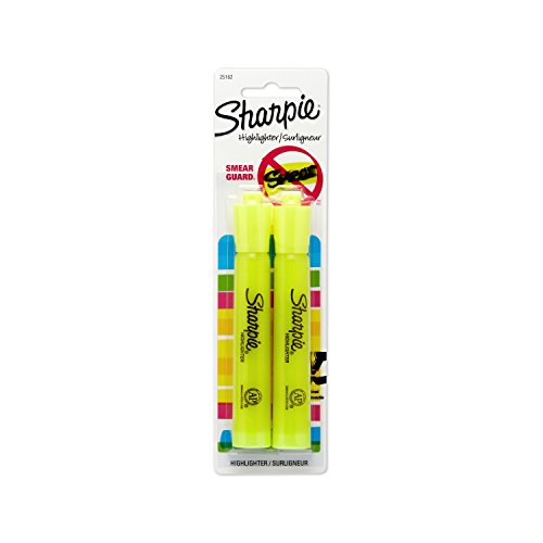 Product Cover Sharpie 25162PP Accent Tank-Style Highlighter, Fluorescent Yellow, 2-Pack