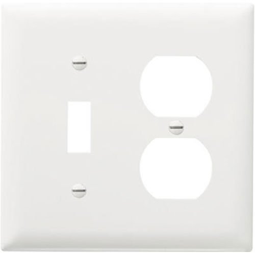 Product Cover Legrand - Pass & Seymour SPO18WU Plastic Wall Plate Jumbo Two Gang Toggle/Duplex with Out Line, White
