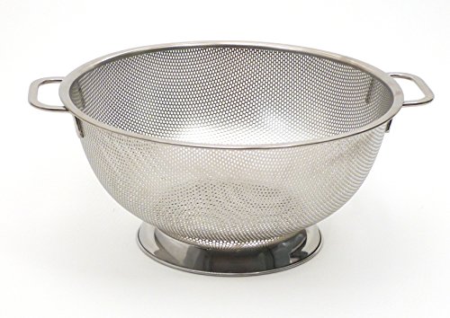 Product Cover RSVP International Endurance (PUNCH-5) Stainless Steel Precision Pierced Colander Strainer, 5 Quart | For Pasta, Rice, & Fruits | Dishwasher Safe | Wide Rim & Handles | Steaming, Draining & Rinsing