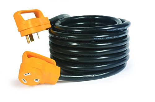 Product Cover Camco 25' PowerGrip Heavy-Duty Outdoor 30-Amp Extension Cord for RV and Auto | Allows for Additional Length to Reach Distant Power Outlets | Built to Last (55191)
