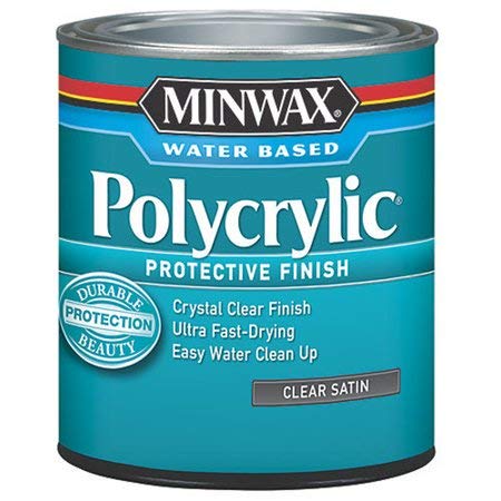 Product Cover Minwax 233334444 Minwaxc Polycrylic Water Based Protective Finishes, 1/2 Pint, Satin