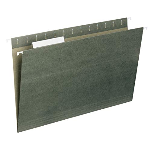 Product Cover Smead Hanging File Folder with Tab, 1/3-Cut Adjustable Tab, Legal Size, Standard Green, 25 per Box (64135)