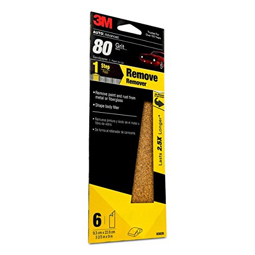 Product Cover 3M 80 Grit Sandpaper Sheet, 3-2/3in x 9in, 6 sheets