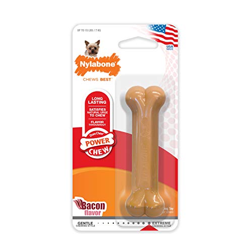 Product Cover Nylabone Dura Chew Petit Bacon Flavored Bone Dog Chew Toy, X-Small
