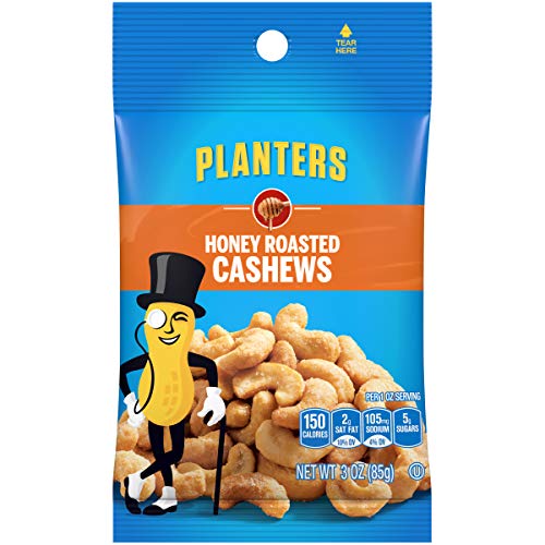 Product Cover Planters Honey Roasted Cashews (3 oz Bags, Pack of 12)