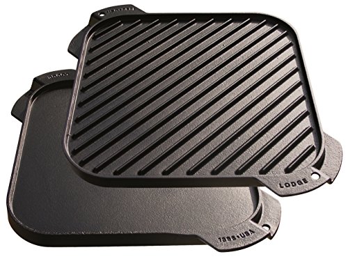 Product Cover Lodge LSRG3 Cast Iron Single-Burner Reversible Grill/Griddle, 10.5-inch