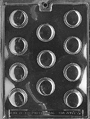 Product Cover Cybrtrayd Life of the Party AO032 Medium Peanut Butter Cup Chocolate Candy Mold in Sealed Protective Poly Bag Imprinted with Copyrighted Cybrtrayd Molding Instructions