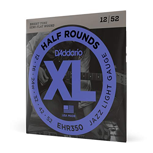 Product Cover D'Addario EHR350 Half Round Electric Guitar Strings, Jazz Light, 12-52
