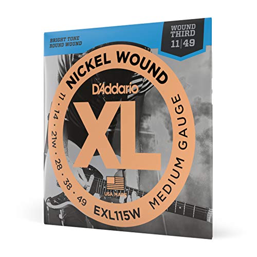 Product Cover D'Addario EXL115 Nickel Wound Electric Guitar Strings, Medium/Blues-Jazz Rock, Wound 3rd, 11-49