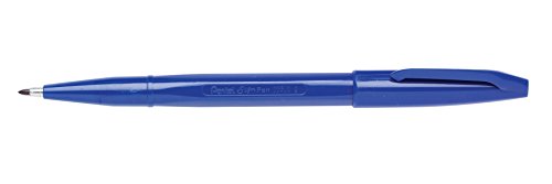 Product Cover Pentel Sign Pen Stick Porous Point Pen, Blue Barrel, Blue Ink, Bold Point, Box of 12 (S520-C)