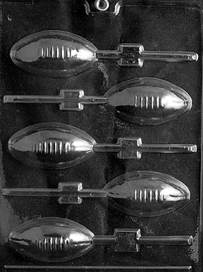 Product Cover Cybrtrayd S026 Football Lolly Chocolate Candy Mold with Exclusive Cybrtrayd Copyrighted Chocolate Molding Instructions