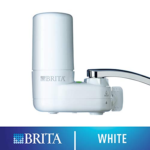 Product Cover Brita Tap Water Filter System, Water Faucet Filtration System with Filter Change Reminder, Reduces Lead, BPA Free, Fits Standard Faucets Only - Basic, White