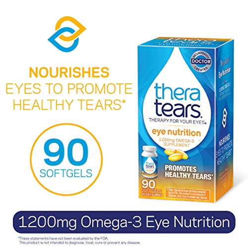 Product Cover TheraTears 1200mg Omega 3 Supplement for Eye Nutrition, Organic Flaxseed Triglyceride Fish Oil and Vitamin E, 90 Count