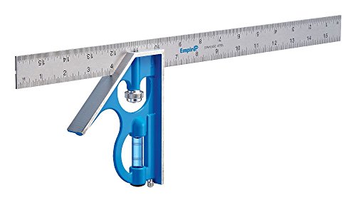 Product Cover Empire Level E280 16-Inch Heavy Duty Professional Combination Square w/Etched Stainless Steel Blade and True BlueR Vial