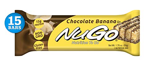 Product Cover NuGo Protein Bar, Chocolate Banana, 15g Protein, 190 Calories, Gluten Free, 15 Count