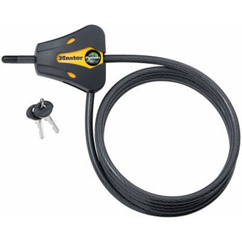 Product Cover Master Lock Cable Lock, Python Adjustable Keyed Cable Lock, 6 ft. Long, Yellow & Black, 8419DPF