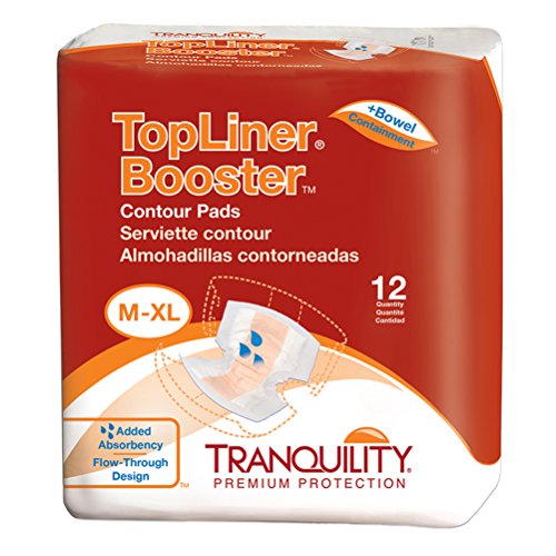 Product Cover Tranquility TopLiner® Disposable Absorbent Booster Contour Pads for Bowel Incontinence - Contour (21.5