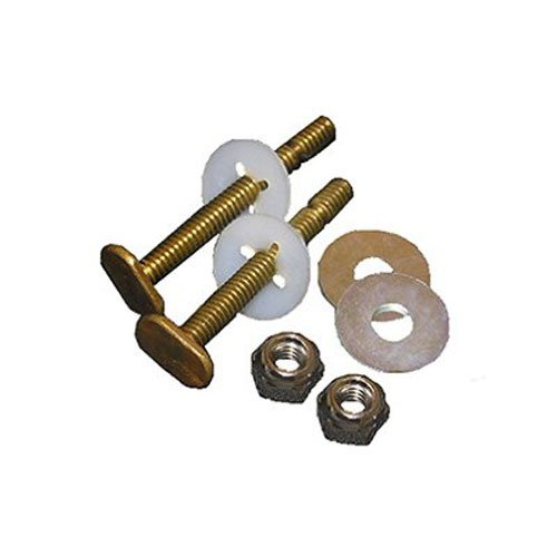 Product Cover LASCO 04-3645 Solid Brass 5/6-Inch by 2-1/4-Inch Heavy Duty Bolts with Nuts and Washers Toilet Bolts