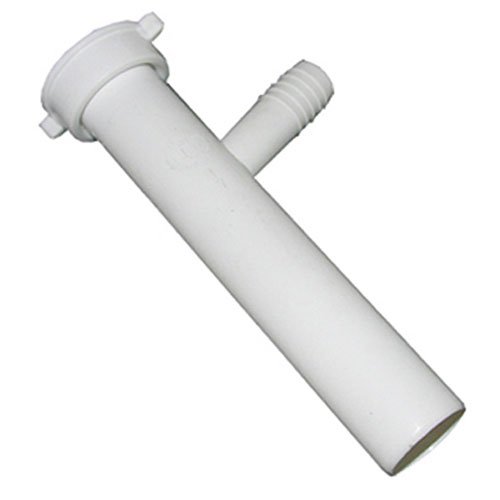 Product Cover LASCO 03-4331 White Plastic Tubular 1-1/2-Inch by 8-Inch Direct Connect Branch Tailpiece with 7/8-Inch Outlet