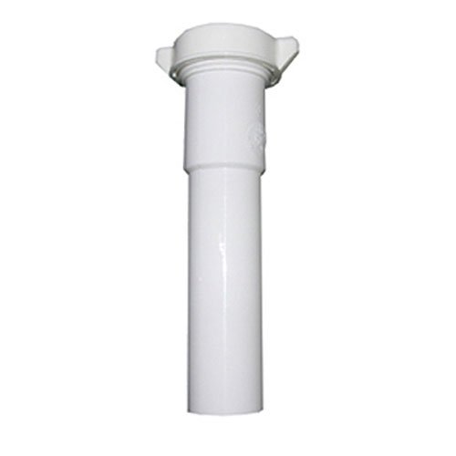 Product Cover LASCO 03-4325 White Plastic Tubular 1-1/2-Inch by 12-Inch Slip Joint Extension with Nut and Washer